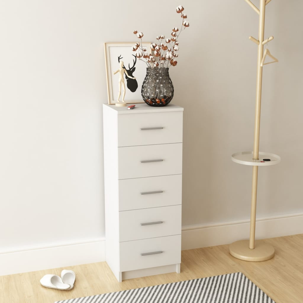 vidaXL Hochkommode Holzwerkstoff 41x35x106 cm Weiß