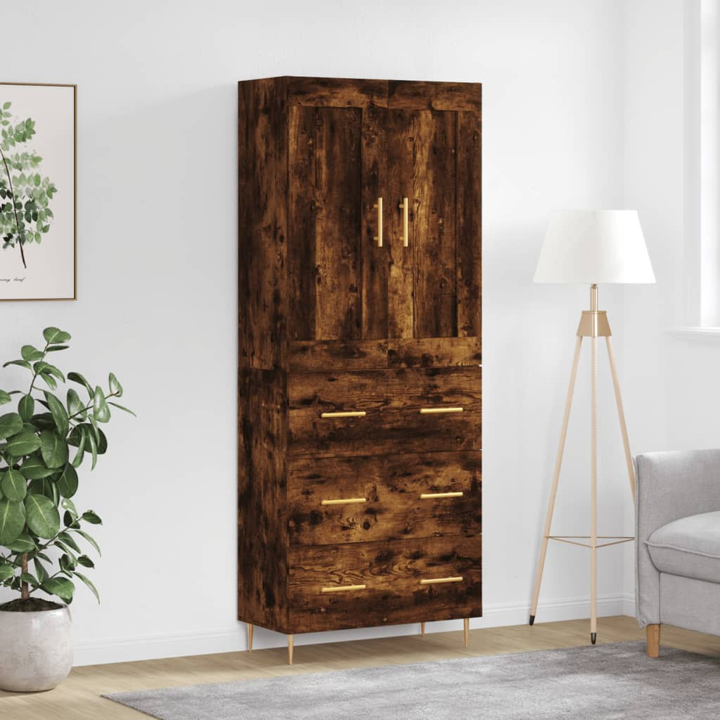 vidaXL Highboard Räuchereiche 69,5x34x180 cm Holzwerkstoff