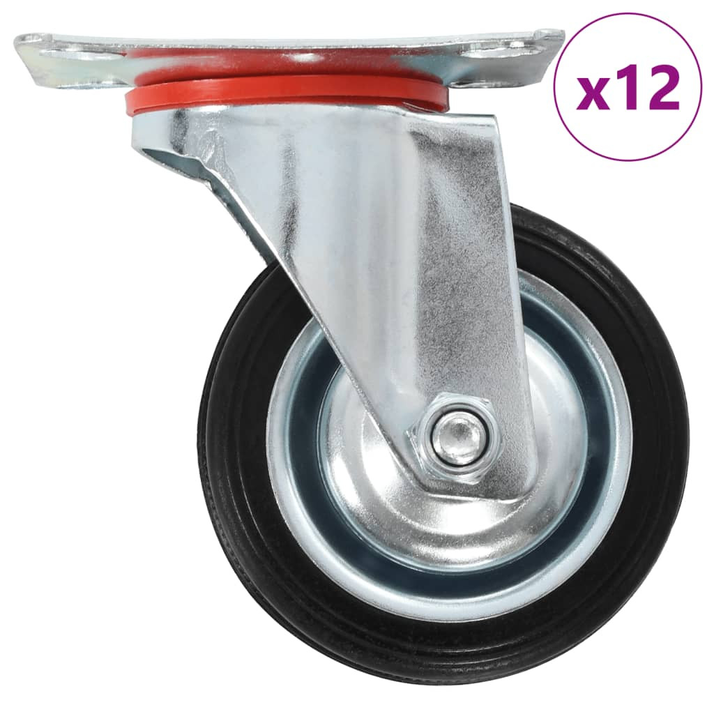 vidaXL 12 Stk. Lenkrollen 75 mm