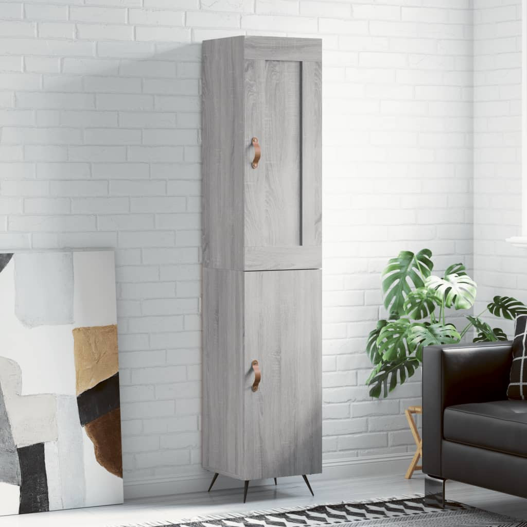 vidaXL Highboard Grau Sonoma 34,5x34x180 cm Holzwerkstoff
