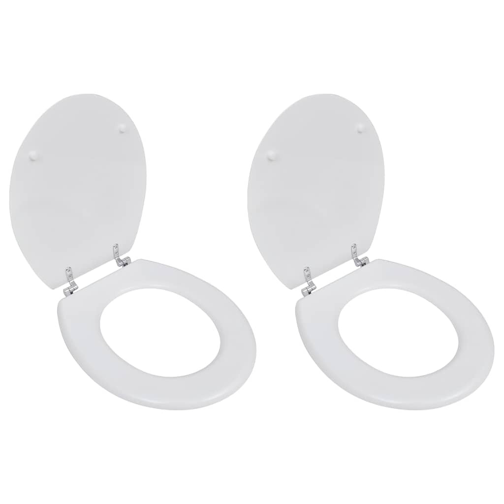 vidaXL Toilettensitze mit Deckel 2 Stk. MDF Weiß
