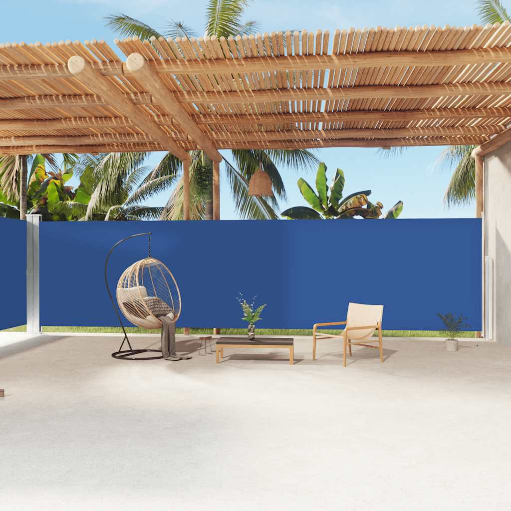 vidaXL Seitenmarkise Ausziehbar Blau 200x1200 cm