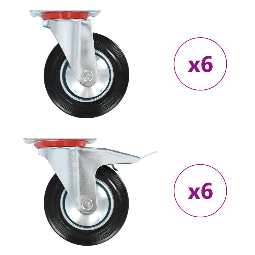 vidaXL 12 Stk. Lenkrollen 160 mm