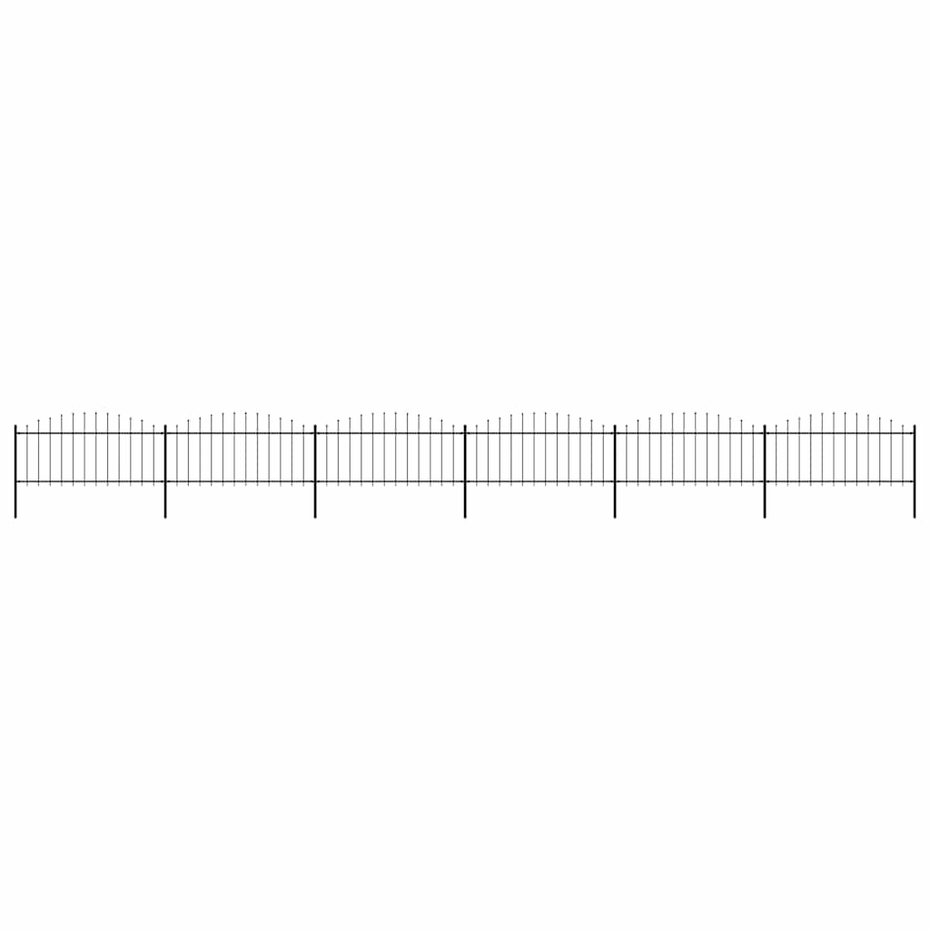 vidaXL Gartenzaun mit Speerspitze Stahl 1005 x 75 cm Schwarz