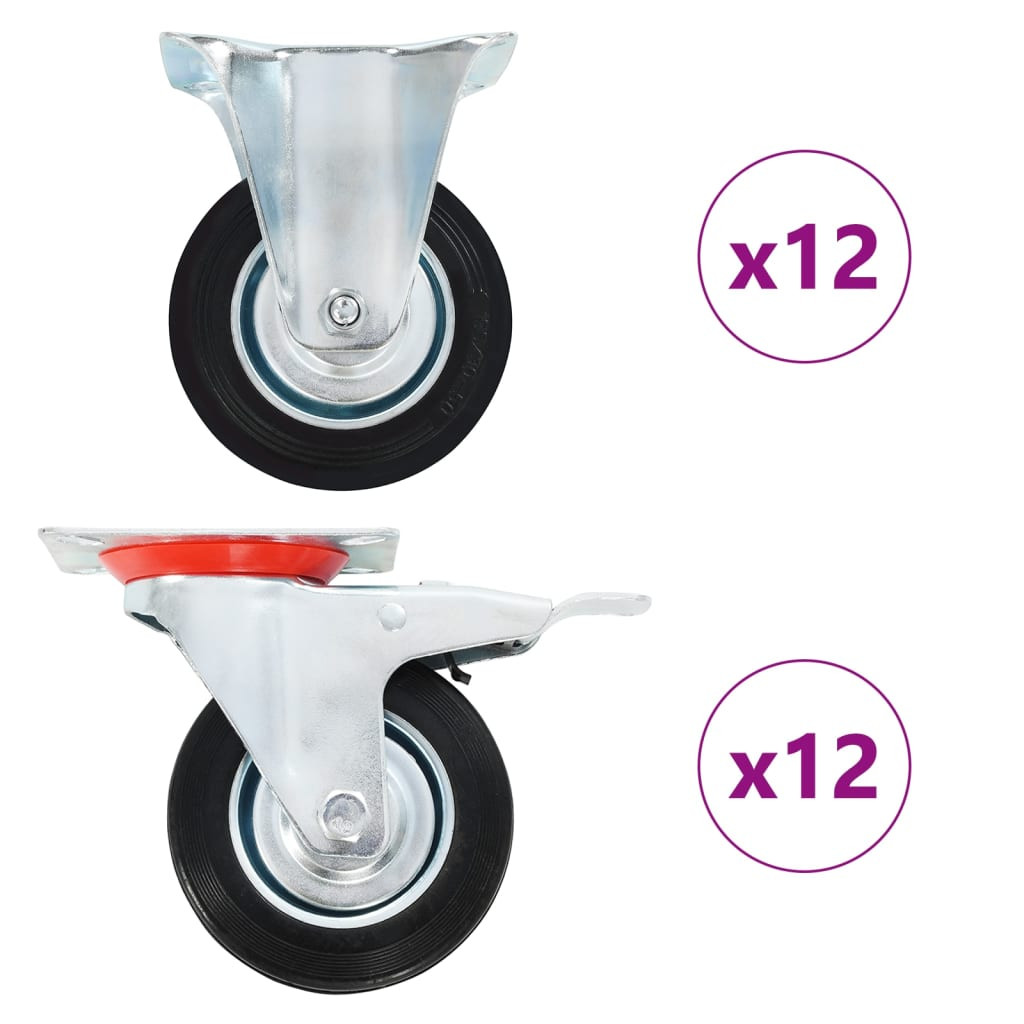 vidaXL 24 Stk. Rollen 100 mm