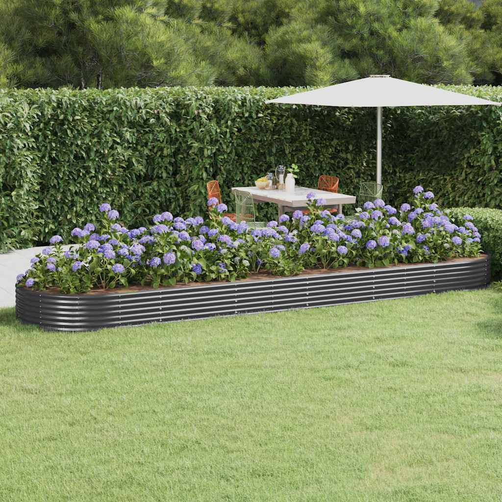 vidaXL Hochbeet Verzinkter Stahl 523x140x36 cm Anthrazit