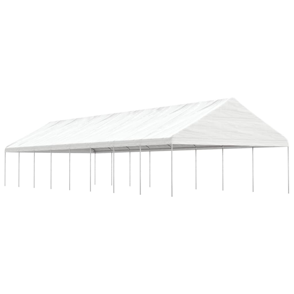 vidaXL Pavillon mit Dach Weiß 17,84x5,88x3,75 m Polyethylen