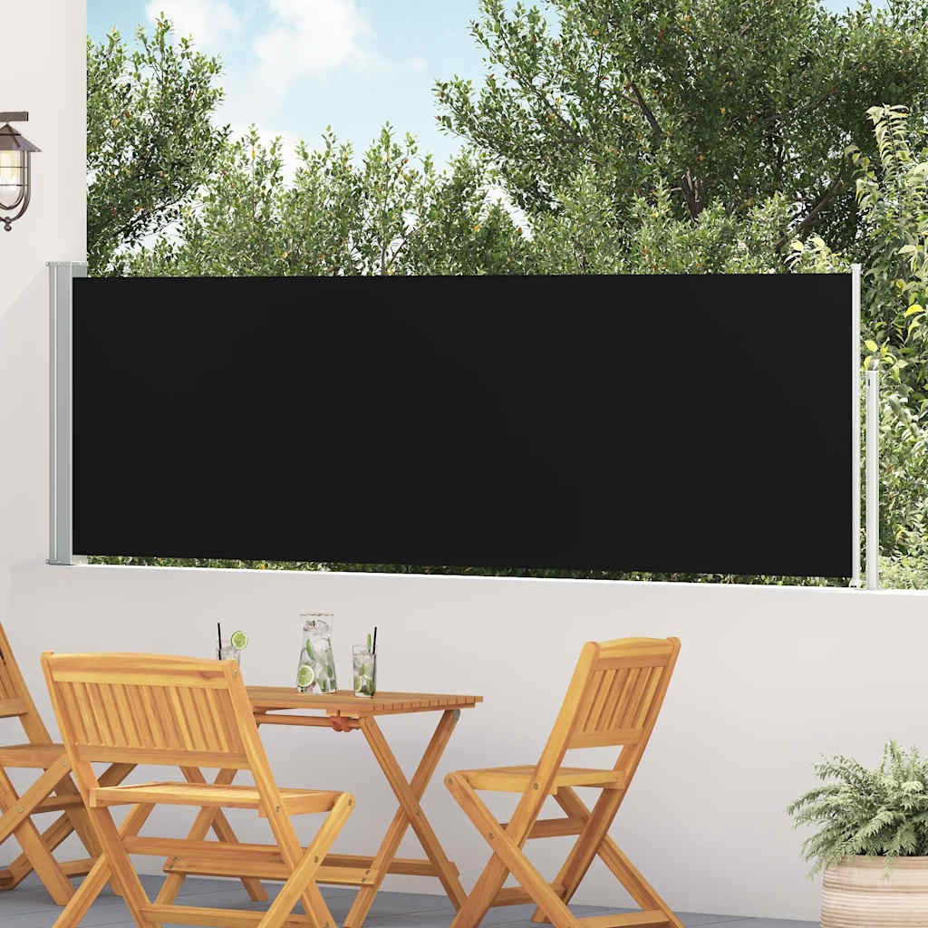 vidaXL Ausziehbare Seitenmarkise 100×500 cm Schwarz
