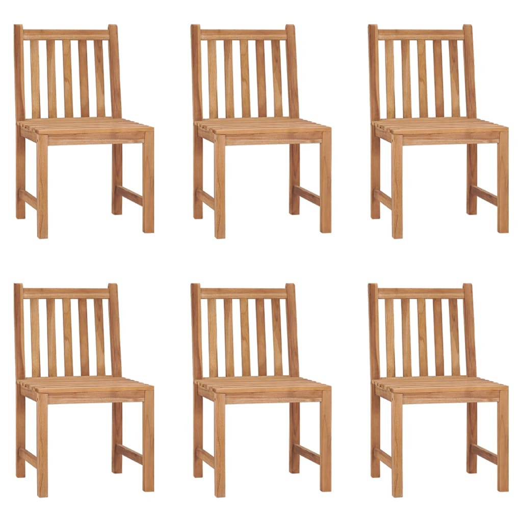 vidaXL Gartenstühle 6 Stk. Massivholz Teak