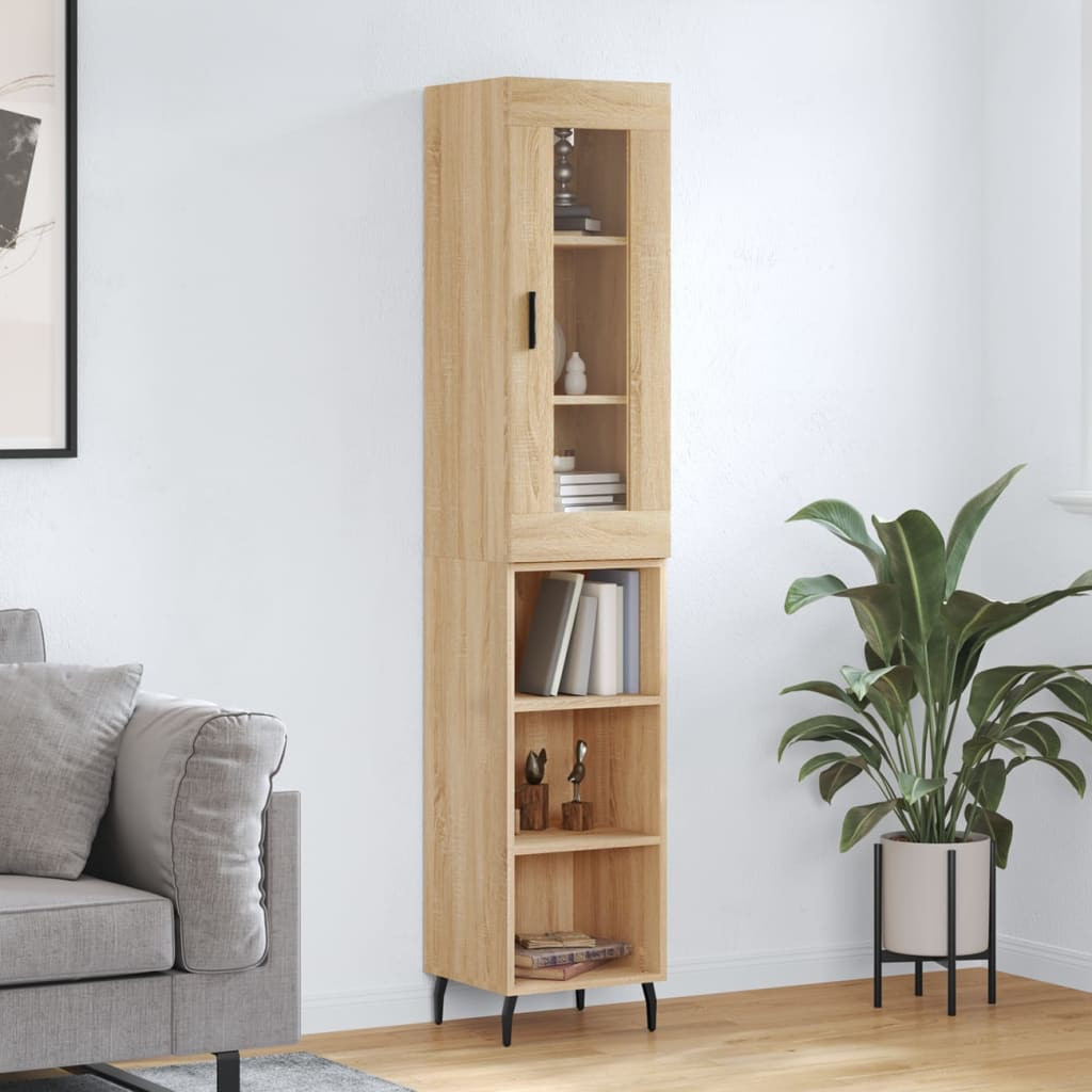 vidaXL Highboard Sonoma-Eiche 34,5x34x180 cm Holzwerkstoff