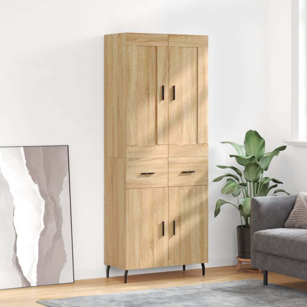 vidaXL Highboard Sonoma-Eiche 69,5x34x180 cm Holzwerkstoff