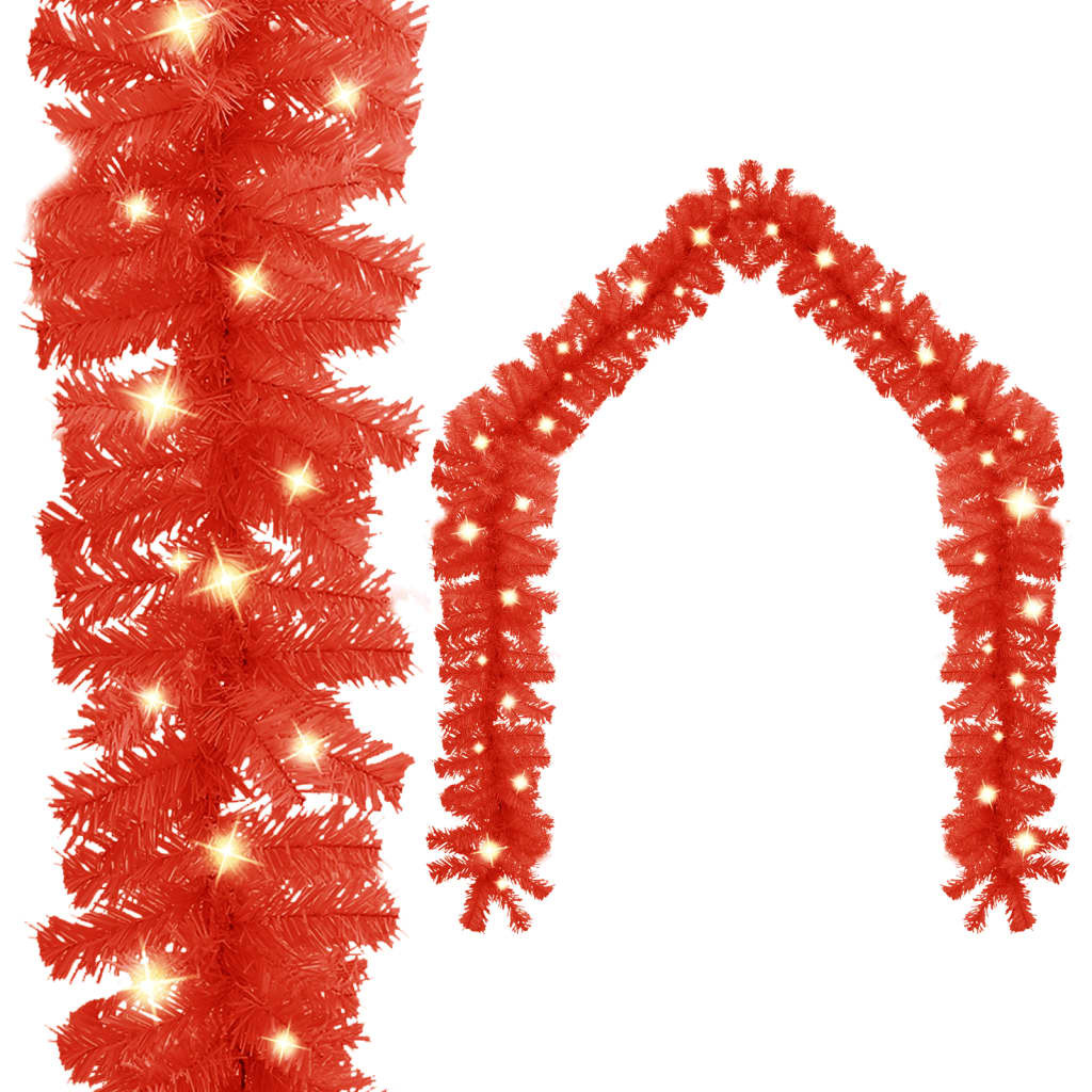 vidaXL Weihnachtsgirlande mit LED 5 m Rot