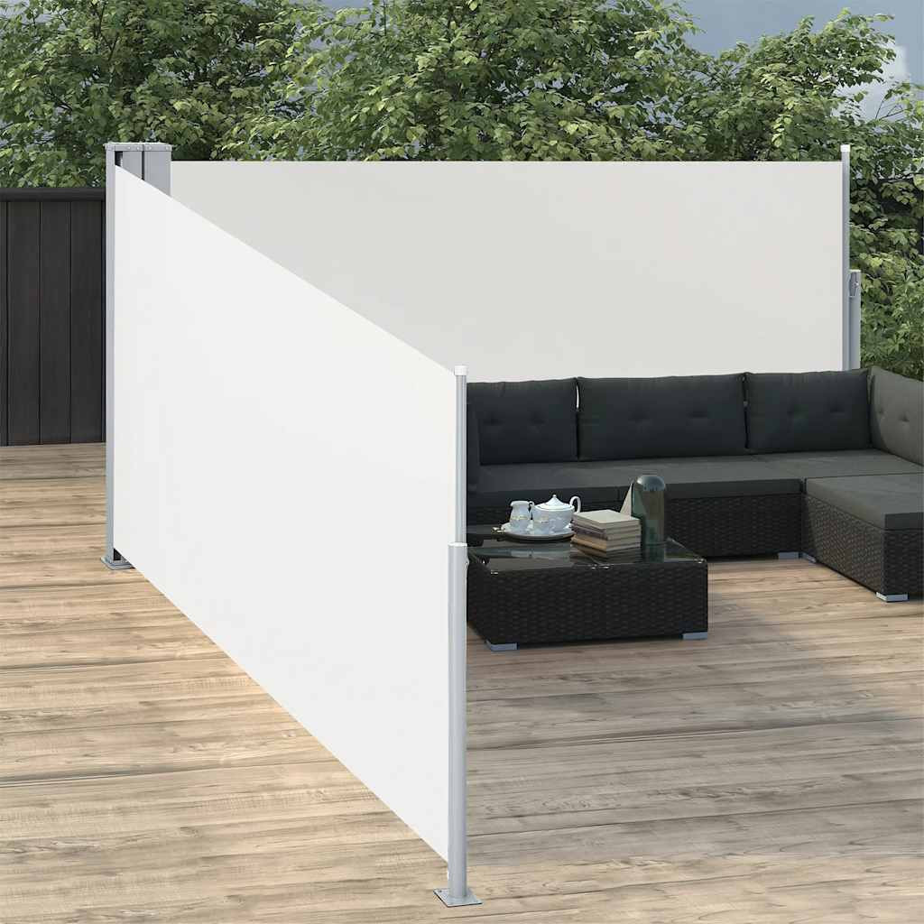 vidaXL Ausziehbare Seitenmarkise Creme 100 x 1000 cm