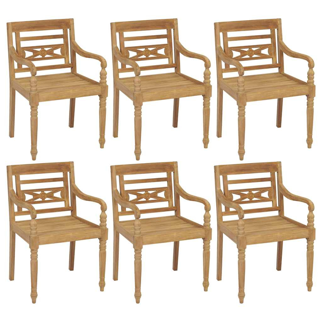 vidaXL Batavia-Stühle 6 Stk. Massivholz Teak
