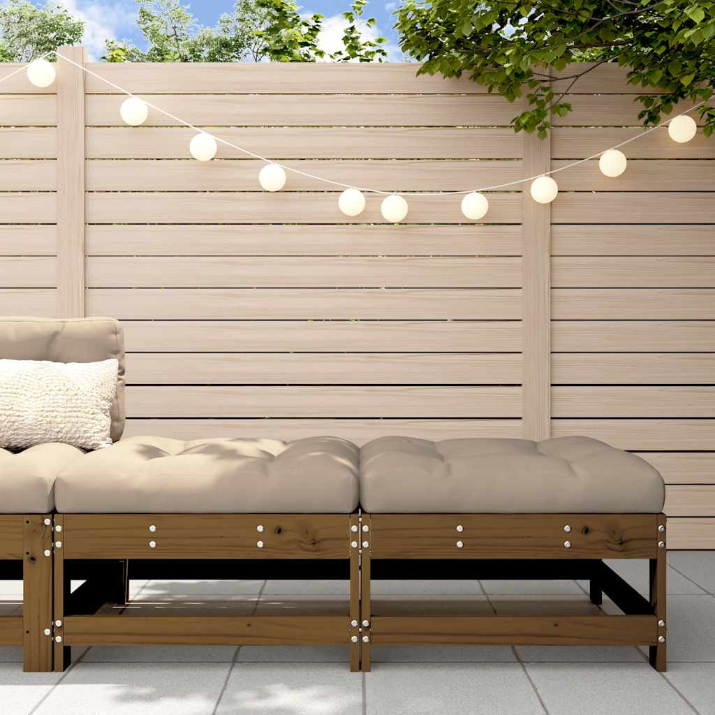 vidaXL Gartenhocker mit Kissen 2 Stk. Honigbraun Massivholz Kiefer