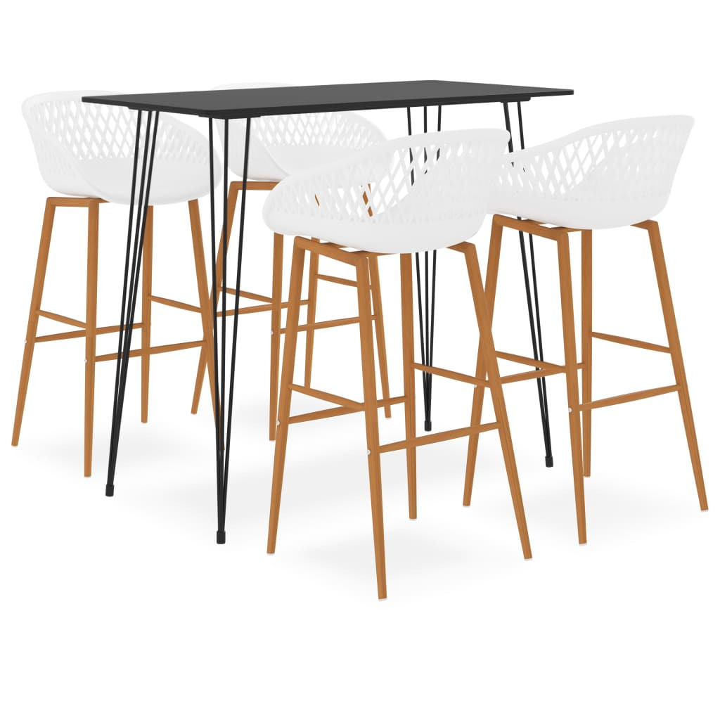 vidaXL 5-tlg. Bar-Set Schwarz und Weiß