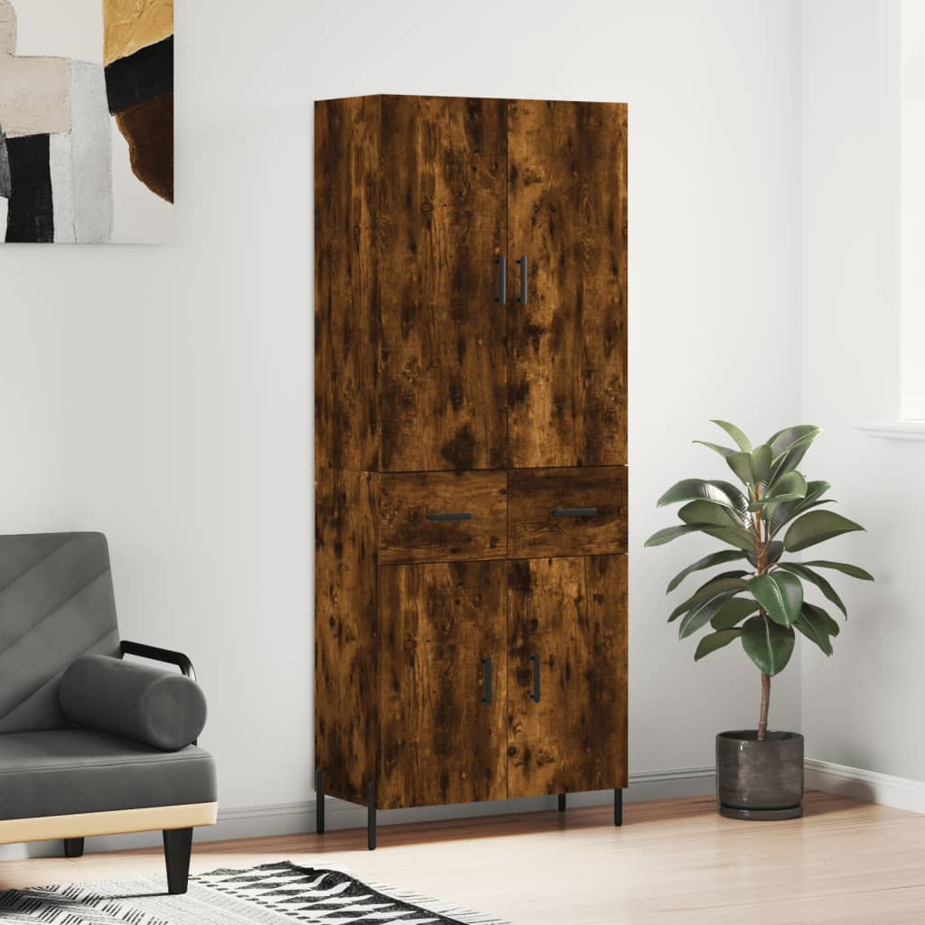 vidaXL Highboard Räuchereiche 69,5x34x180 cm Holzwerkstoff