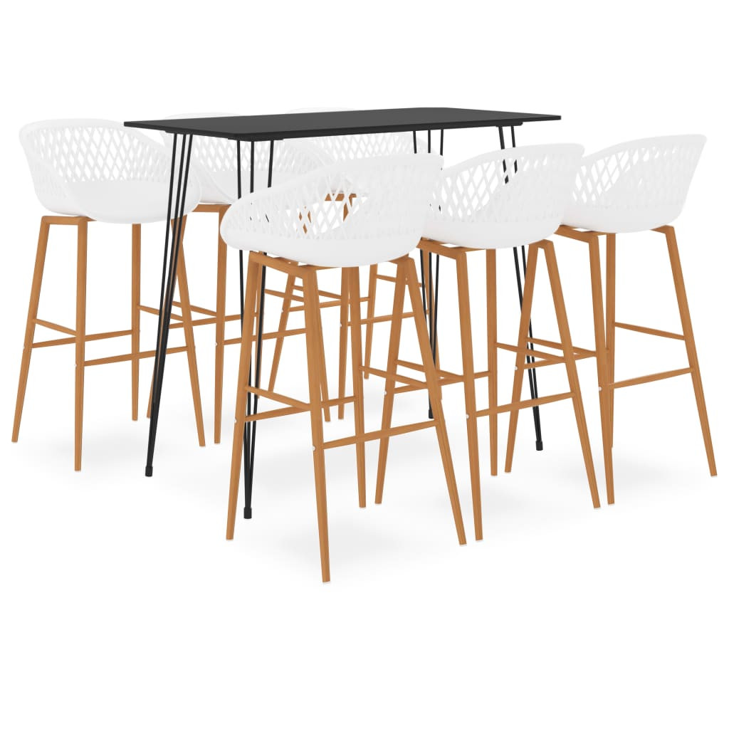 vidaXL 7-tlg. Bar-Set Schwarz und Weiß