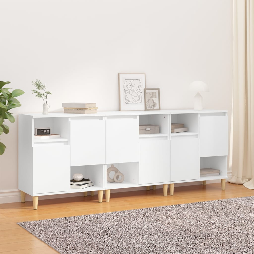 vidaXL Sideboards 3 Stk. Weiß 60x35x70 cm Holzwerkstoff