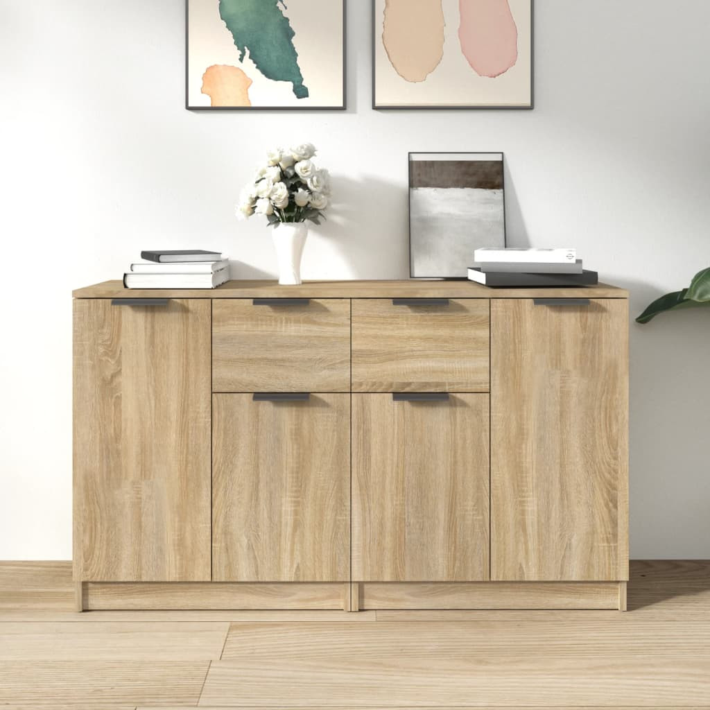 vidaXL Sideboards 2 Stk. Sonoma-Eiche 60x30x70 cm Holzwerkstoff