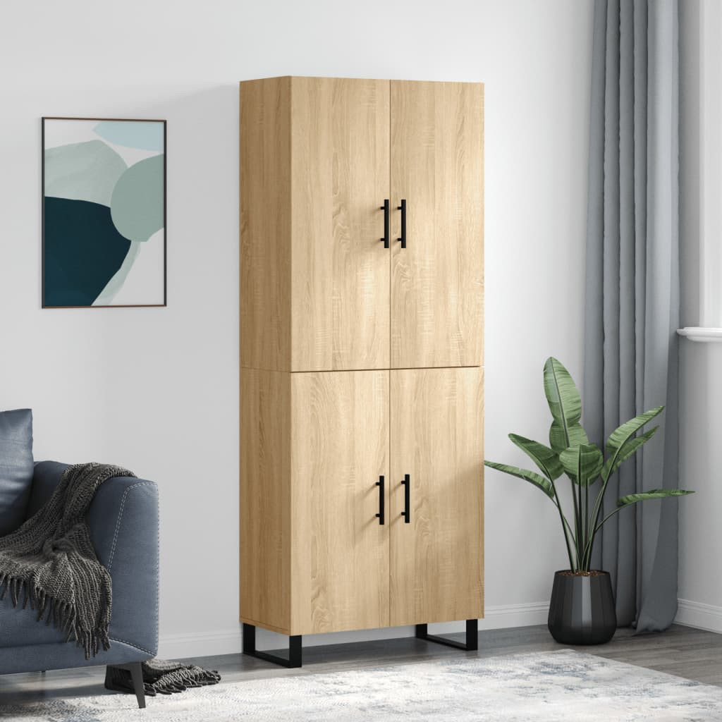 vidaXL Highboard Sonoma-Eiche 69,5x34x180 cm Holzwerkstoff