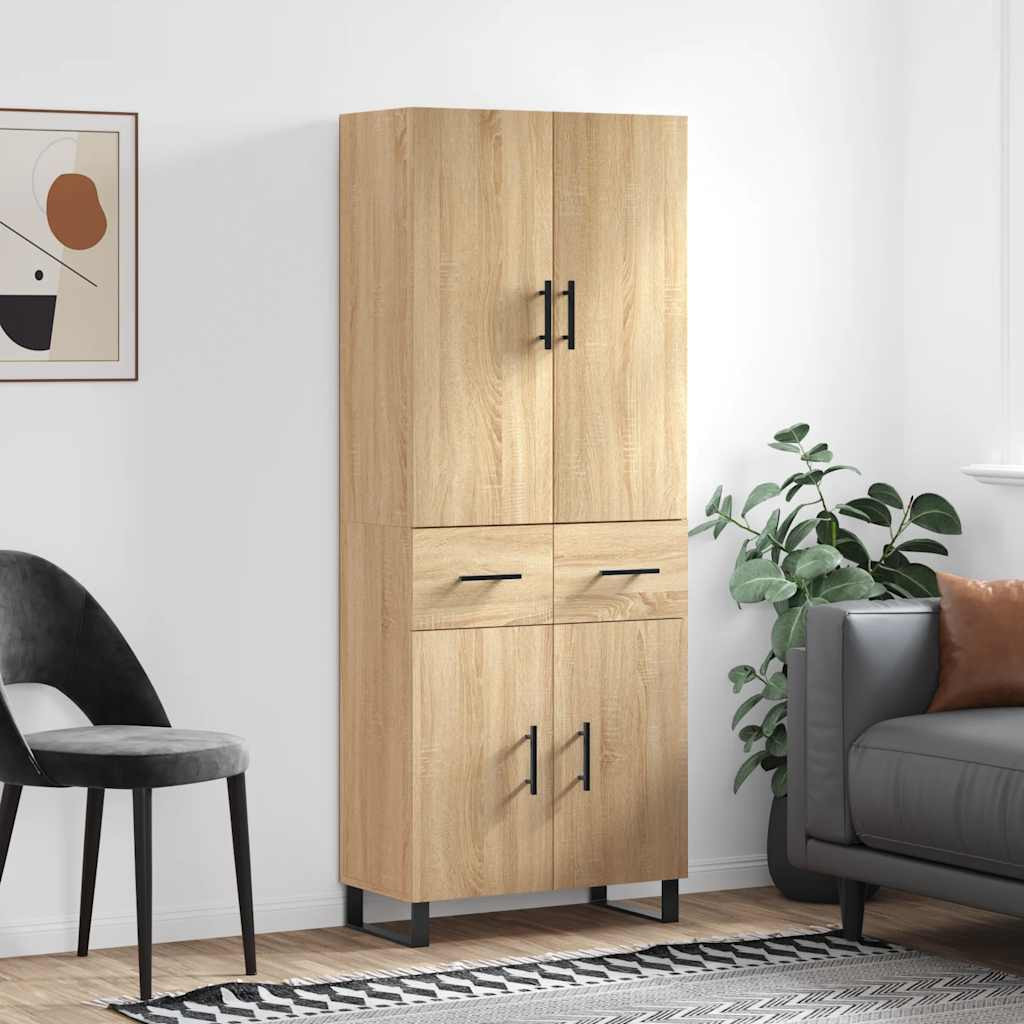 vidaXL Highboard Sonoma-Eiche 69,5x34x180 cm Holzwerkstoff