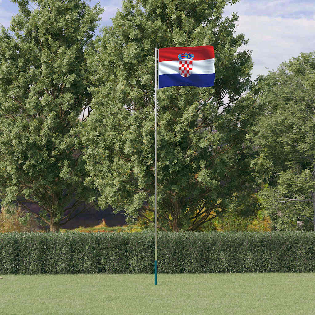 vidaXL Flagge Kroatiens mit Mast 5,5 m Aluminium