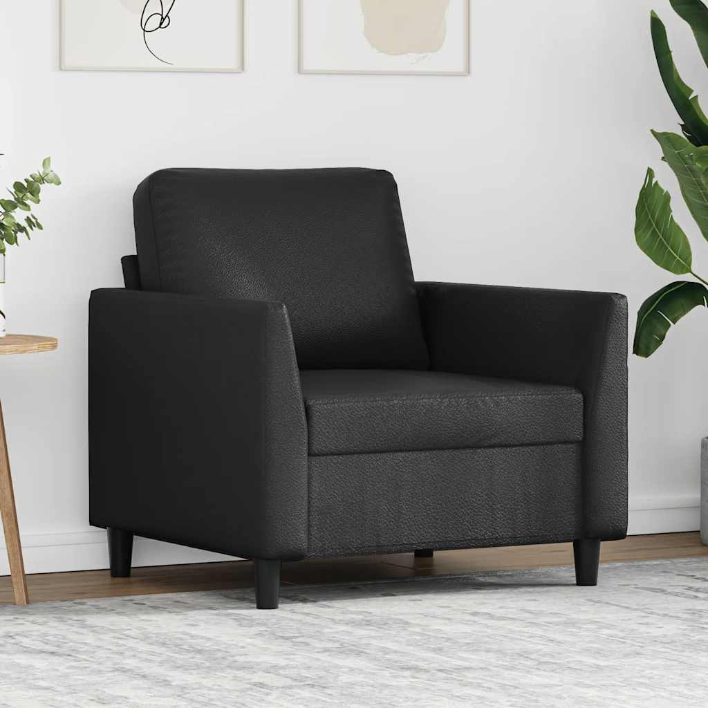 vidaXL Sessel Schwarz 60 cm Kunstleder