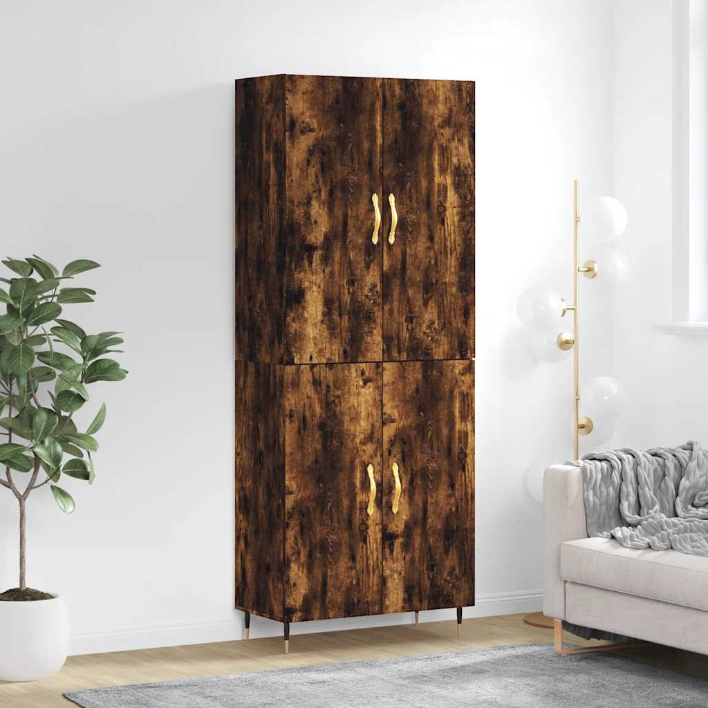 vidaXL Highboard Räuchereiche 69,5x34x180 cm Holzwerkstoff