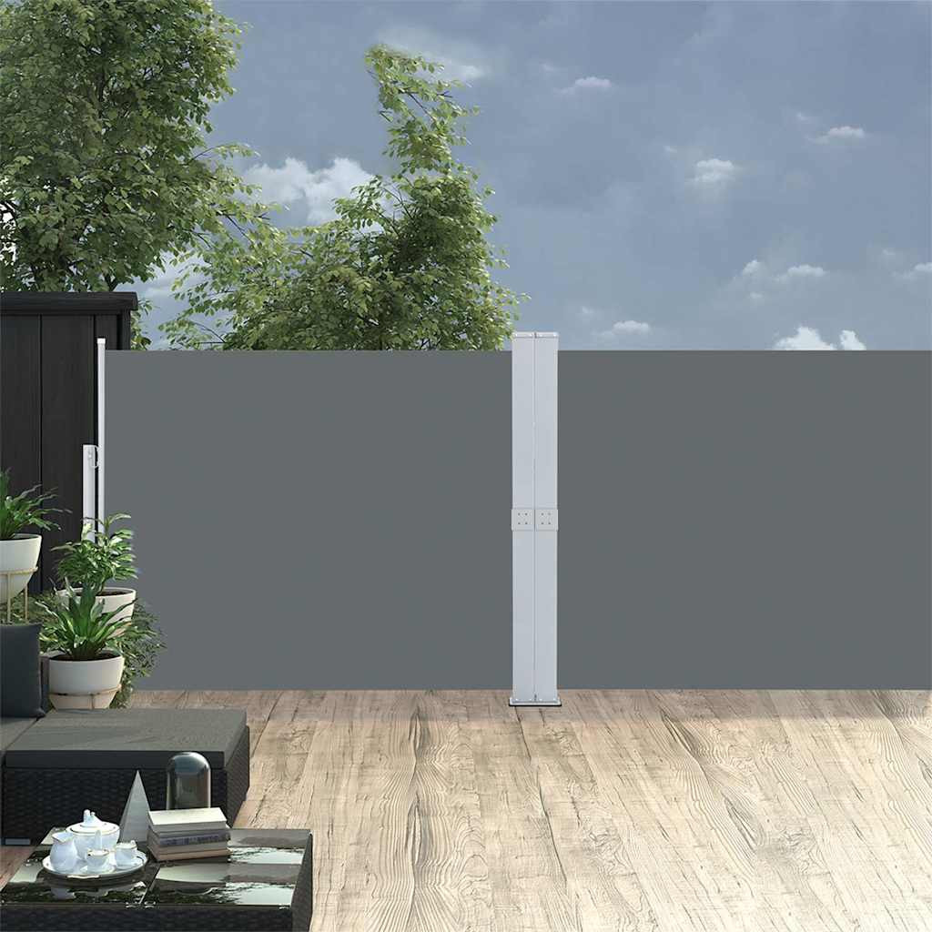vidaXL Ausziehbare Seitenmarkise 140x1200 cm Anthrazit