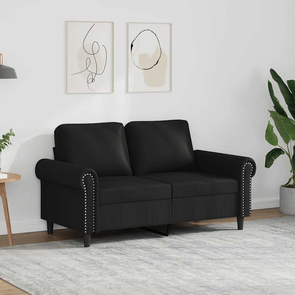 vidaXL 2-Sitzer-Sofa Schwarz 120 cm Kunstleder