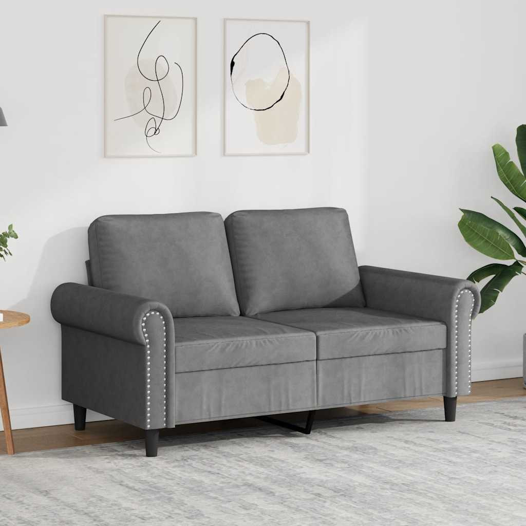 vidaXL 2-Sitzer-Sofa Dunkelgrau 120 cm Samt