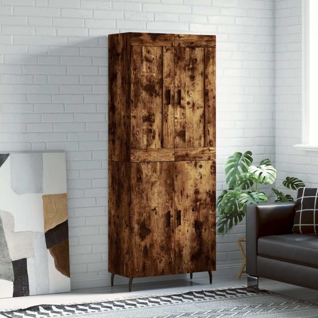 vidaXL Highboard Räuchereiche 69,5x34x180 cm Holzwerkstoff