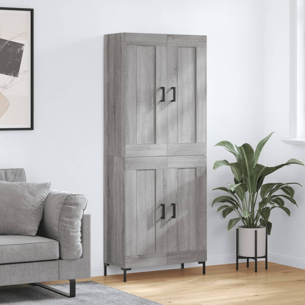 vidaXL Highboard Grau Sonoma 69,5x34x180 cm Holzwerkstoff