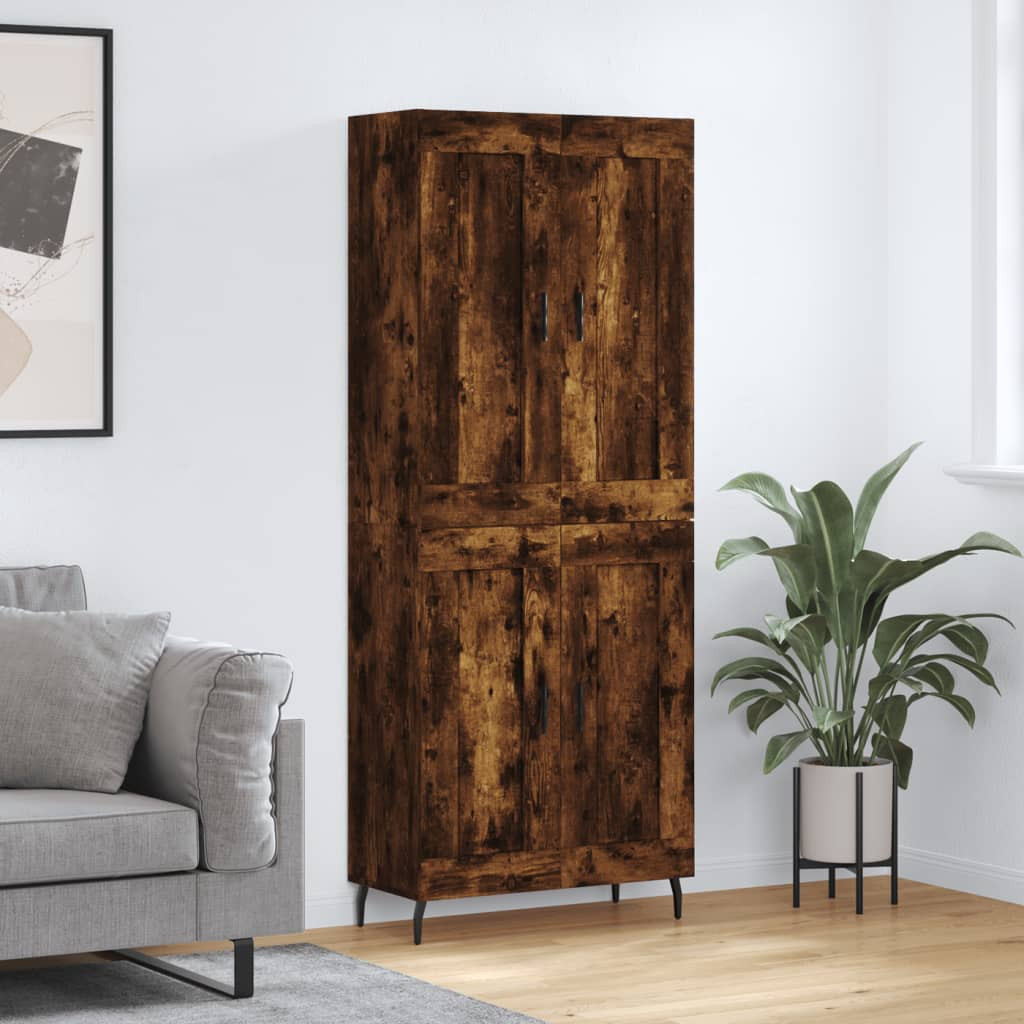 vidaXL Highboard Räuchereiche 69,5x34x180 cm Holzwerkstoff