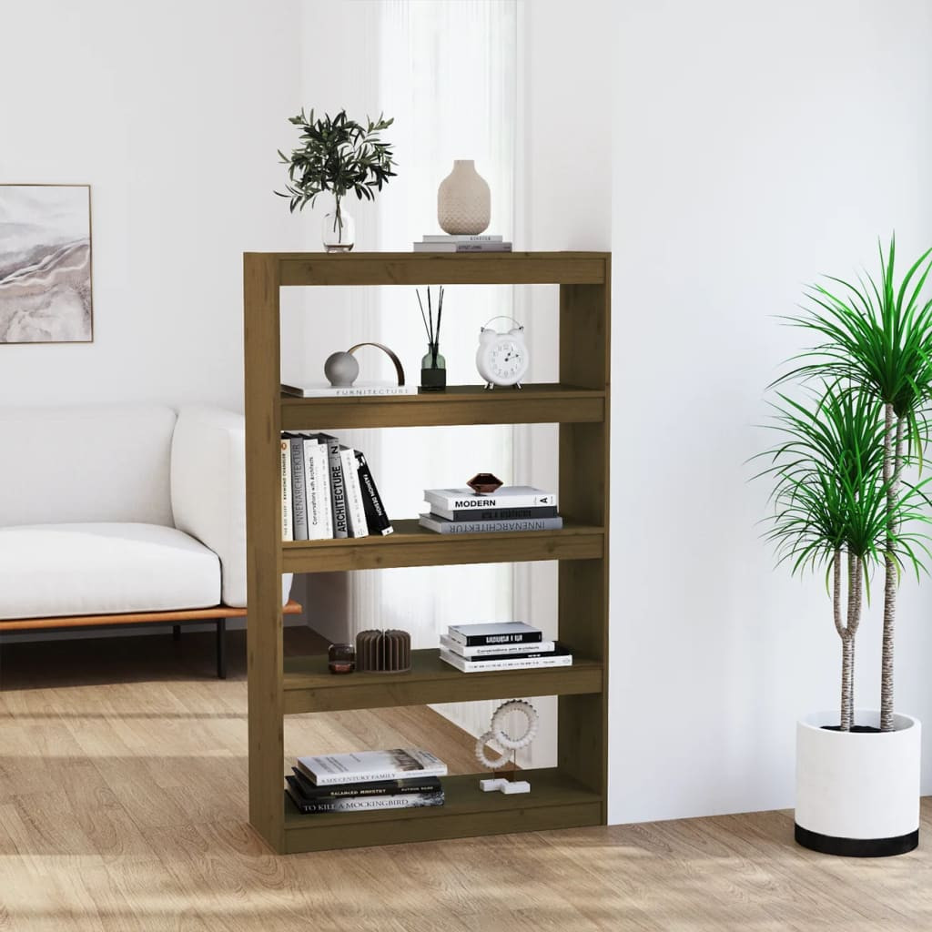 vidaXL Bücherregal/Raumteiler Honigbraun 80x30x135,5 cm Kiefernholz