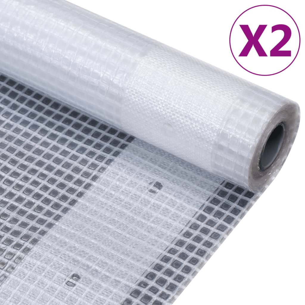 vidaXL Gitter-Abdeckplanen 2 Stk. 260 g/m² 4x15 m Weiß