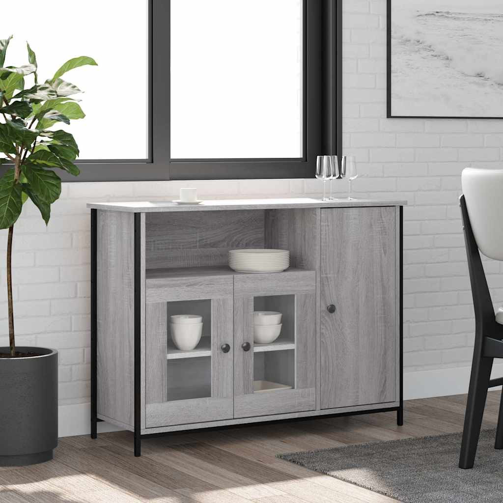 vidaXL Sideboard Grau Sonoma 100x35x75 cm Holzwerkstoff