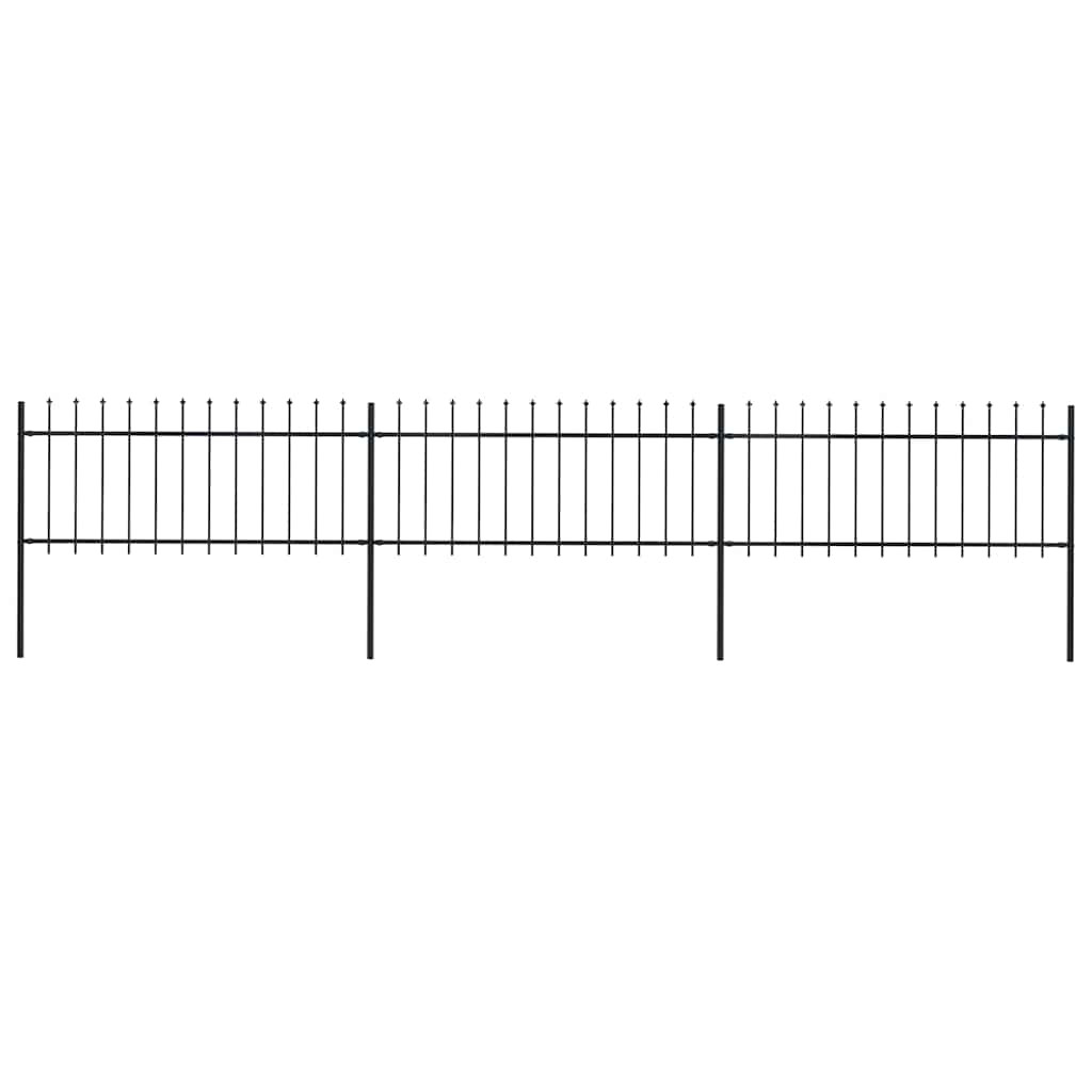 vidaXL Gartenzaun mit Speerspitze Stahl 504 x 80 cm Schwarz