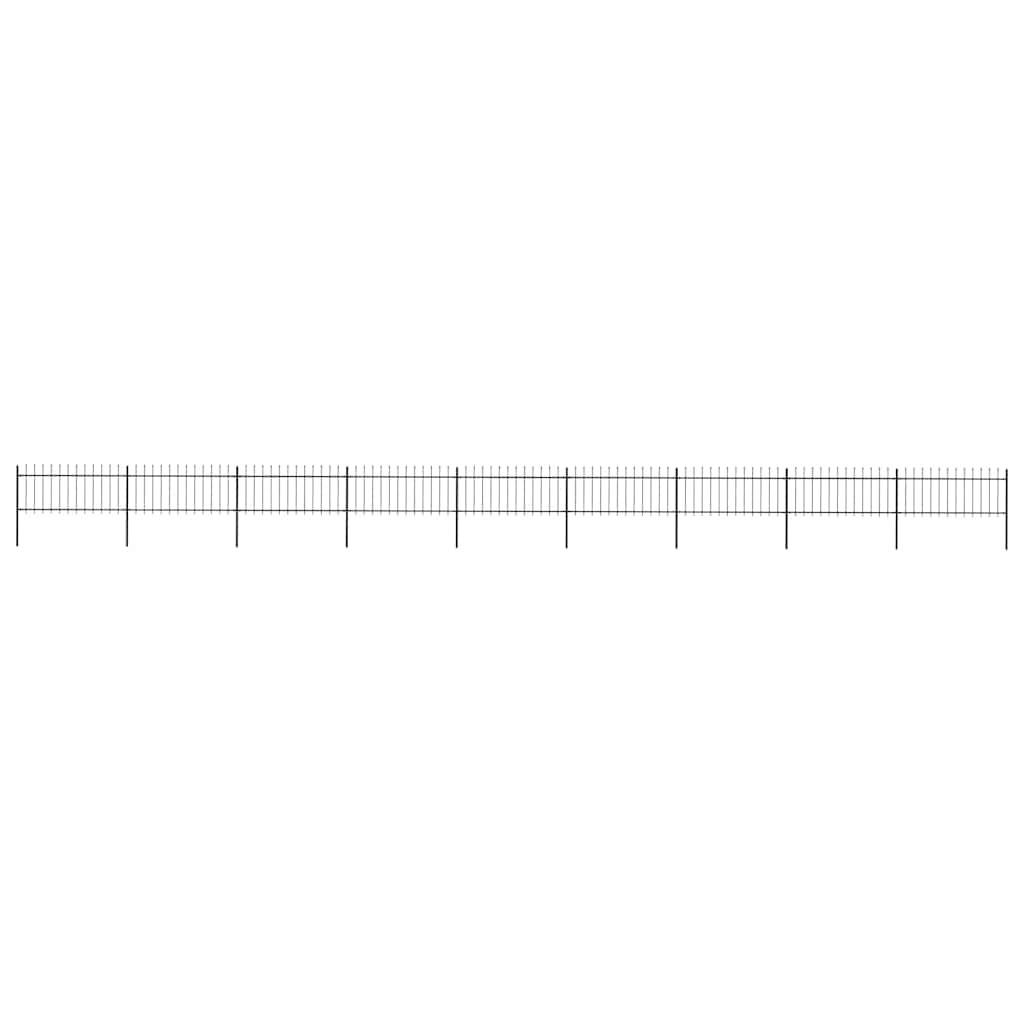 vidaXL Gartenzaun mit Speerspitze Stahl 1506 x 80 cm Schwarz