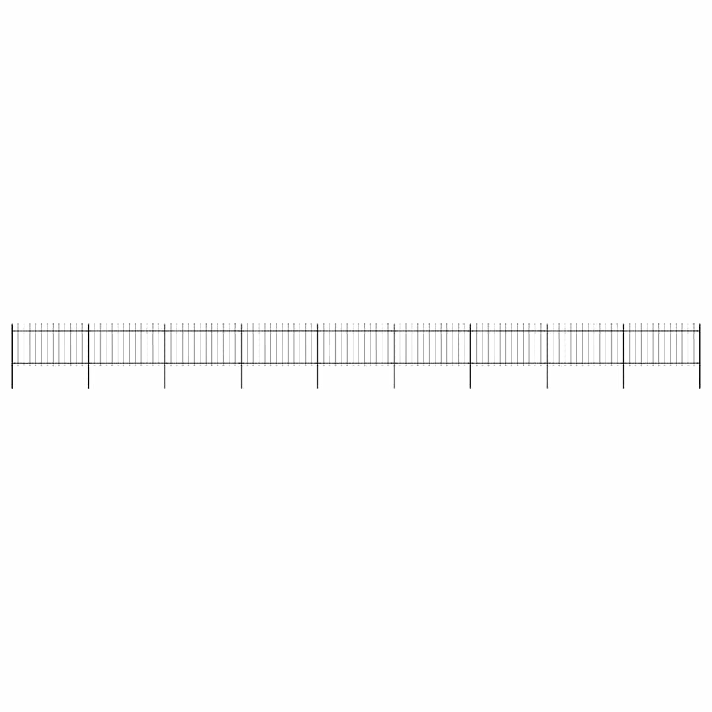 vidaXL Gartenzaun mit Speerspitze Stahl 1506 x 100 cm Schwarz