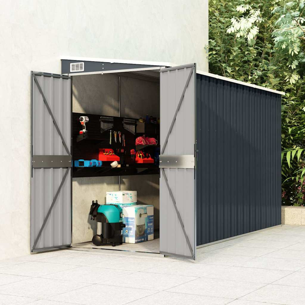 vidaXL Anbauschuppen Anthrazit 118x288x178 cm Verzinkter Stahl