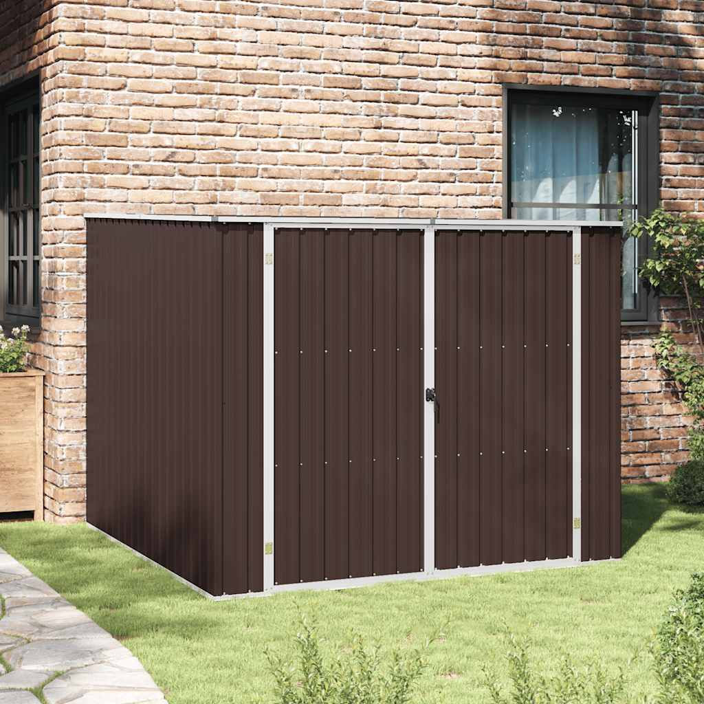 vidaXL Gerätehaus Braun 195x198x159 cm Verzinkter Stahl