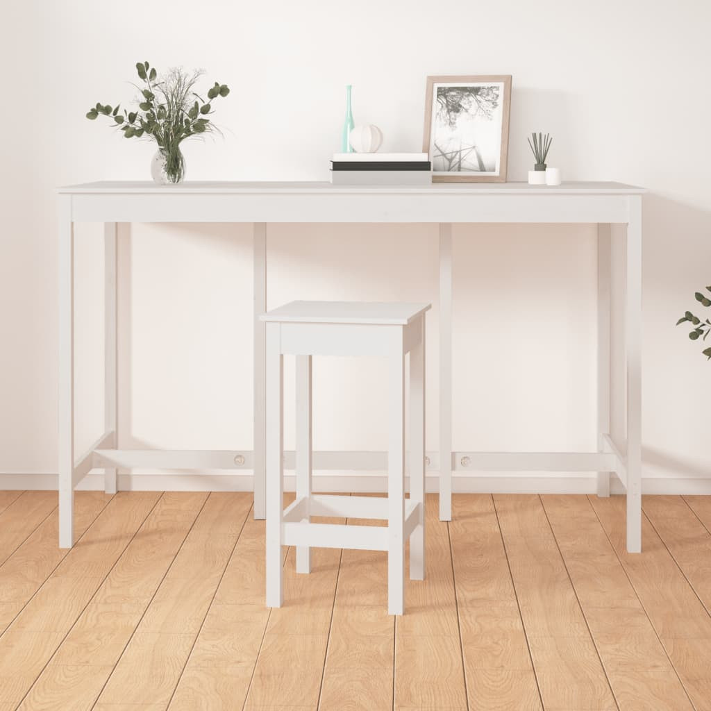 vidaXL Bartisch Weiß 180x80x110 cm Massivholz Kiefer