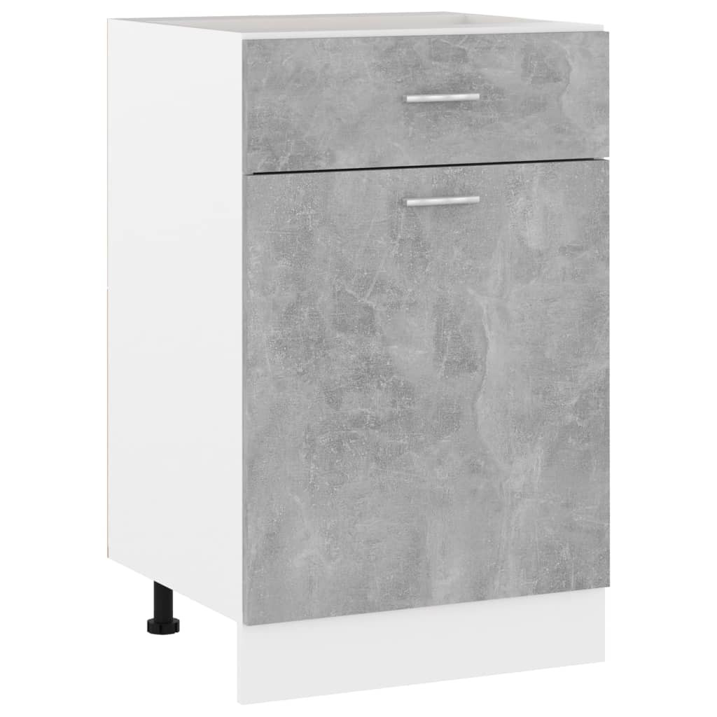 vidaXL Schubunterschrank Lyon Betongrau 50x46x81,5 cm Holzwerkstoff