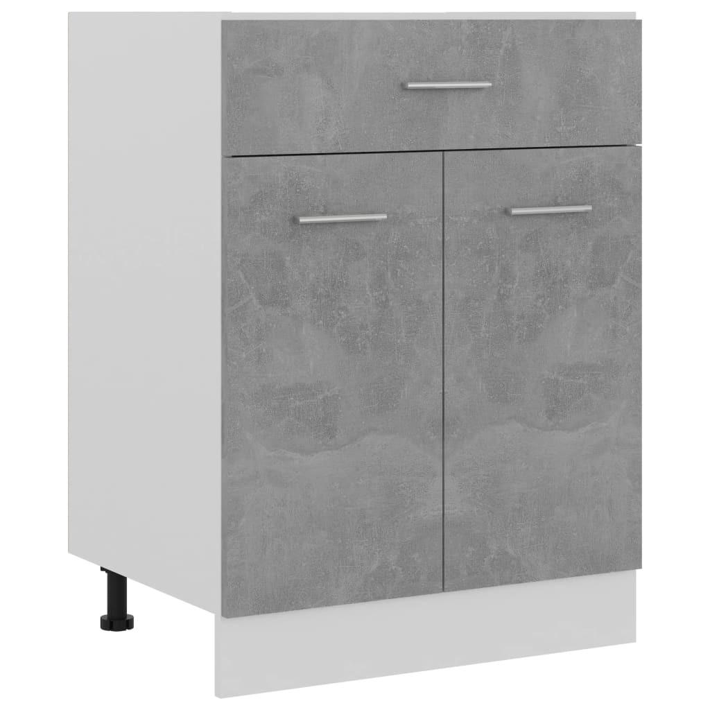 vidaXL Schubunterschrank Betongrau 60x46x81,5 cm Holzwerkstoff
