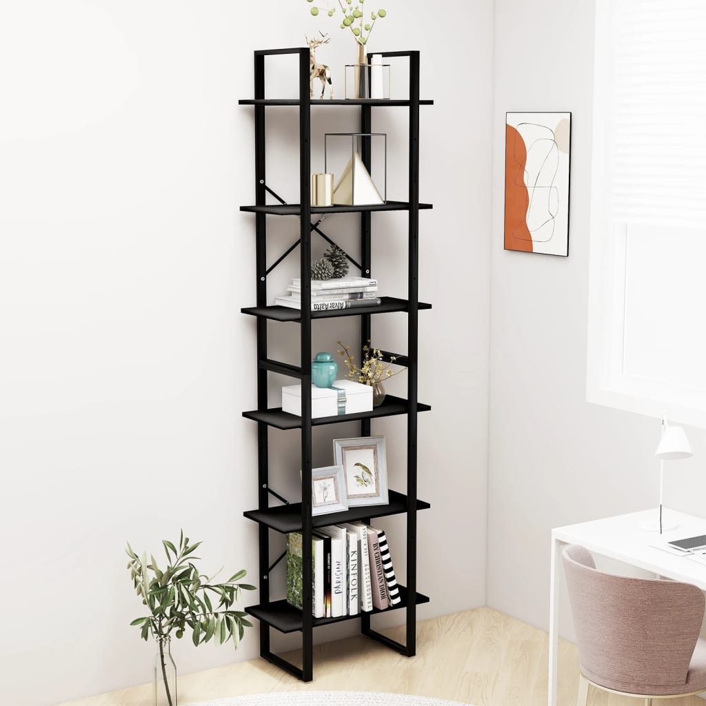 vidaXL Lagerregal Schwarz 60x30x210 cm Holzwerkstoff
