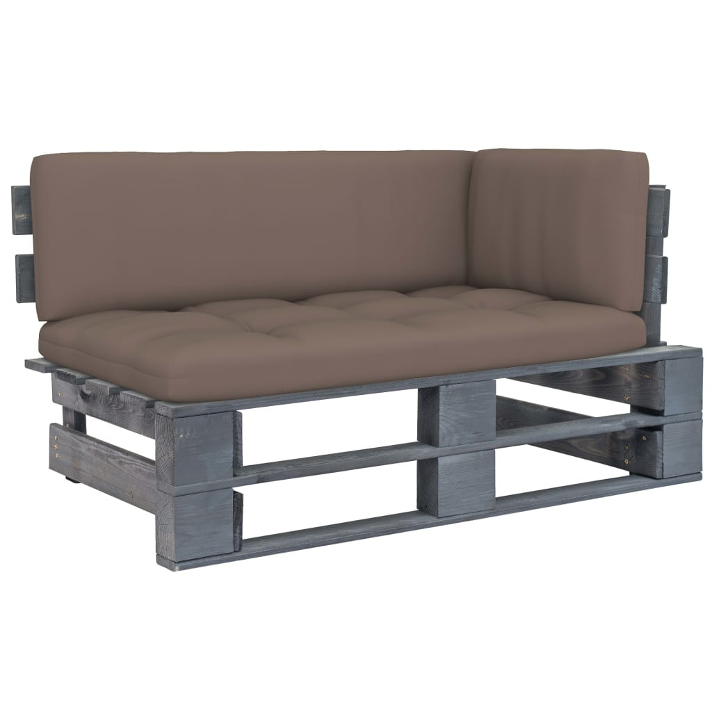 vidaXL Outdoor-Ecksofa Paletten Kiefernholz Imprägniert Grau