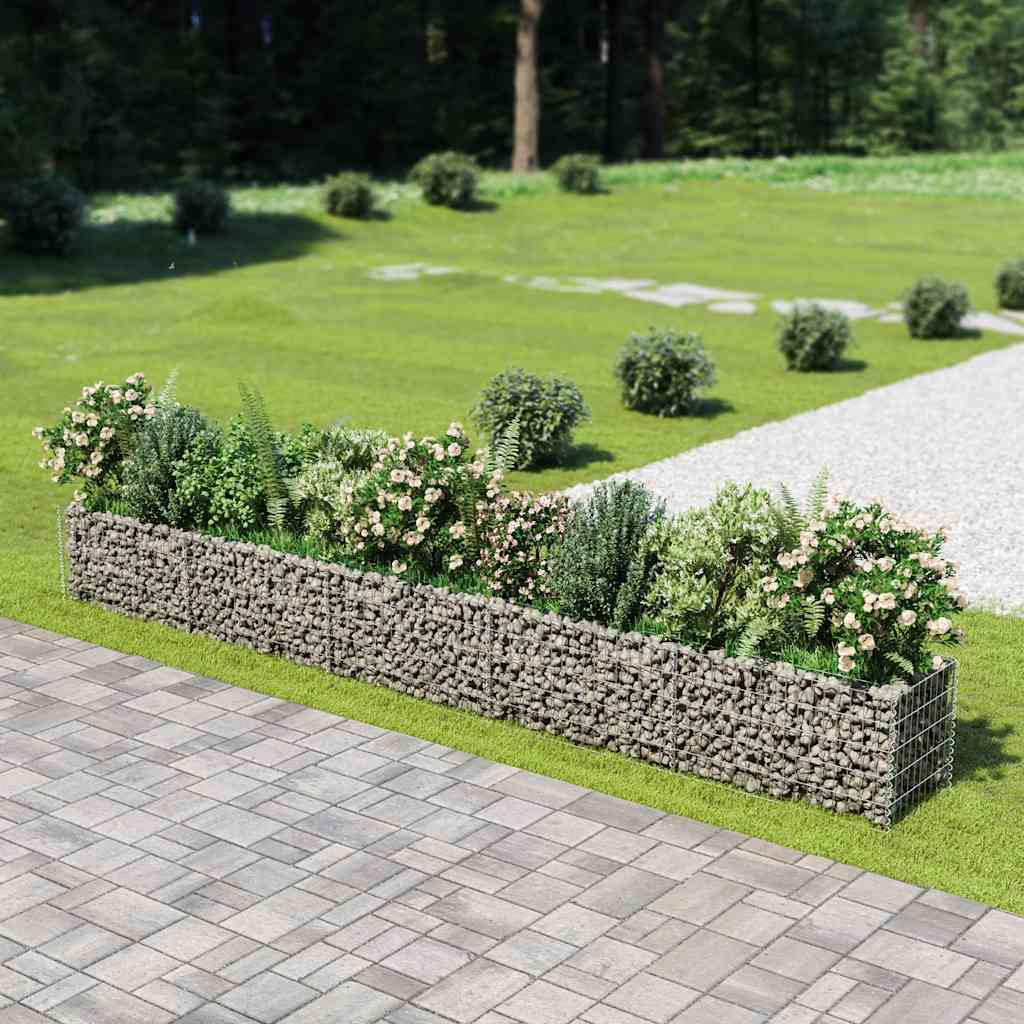 vidaXL Gabionen-Hochbeet Verzinkter Stahl 450×50×50 cm