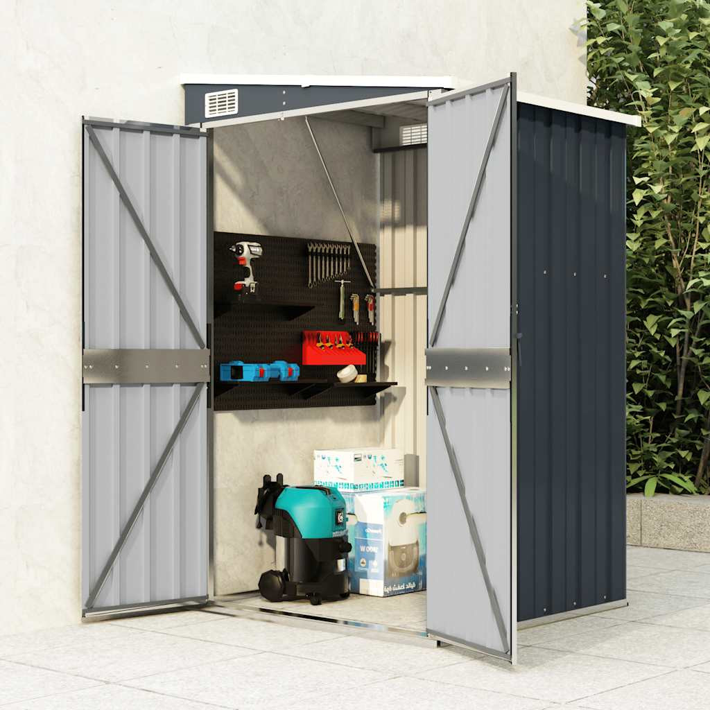 vidaXL Anbauschuppen Anthrazit 118x100x178 cm Verzinkter Stahl